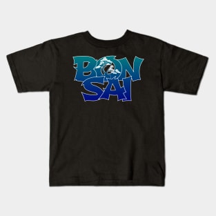 Lettering 'BONSAI' with bonsai tree Kids T-Shirt
